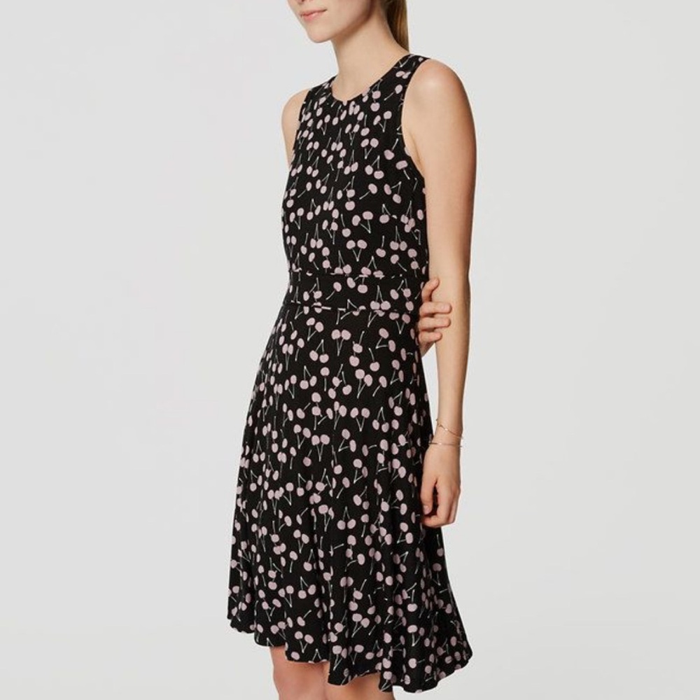 Loft Cherry Print Pattern Dress Size 2